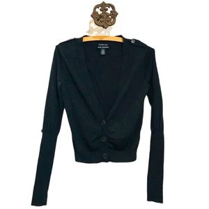 Club Monaco 100% Italian Merino Button Down Women Gray Cardigan Sz S